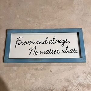Blue Framed Wall Art with Inspirational Quote